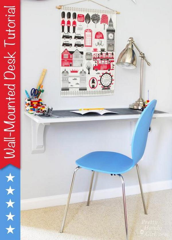 DIY Wall Mounted Desk Tutorial