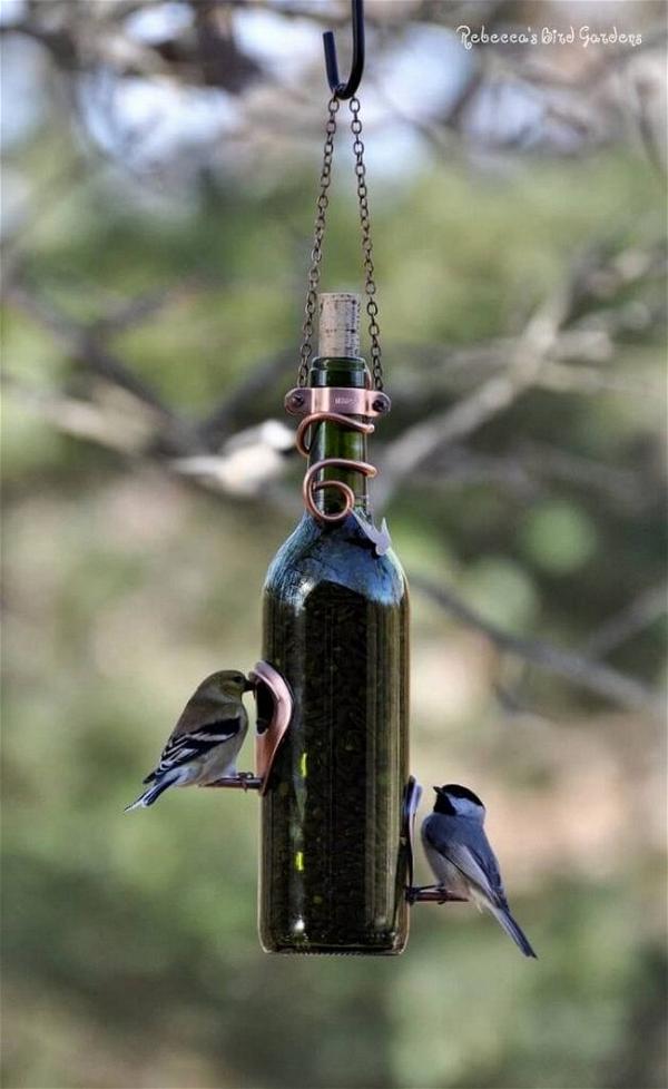 DIY Wine Bottle Bird-Feeders