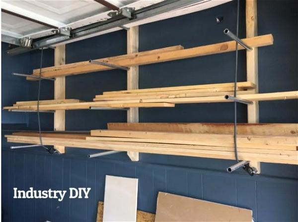 DIY Wood Storage Rack With Conduit
