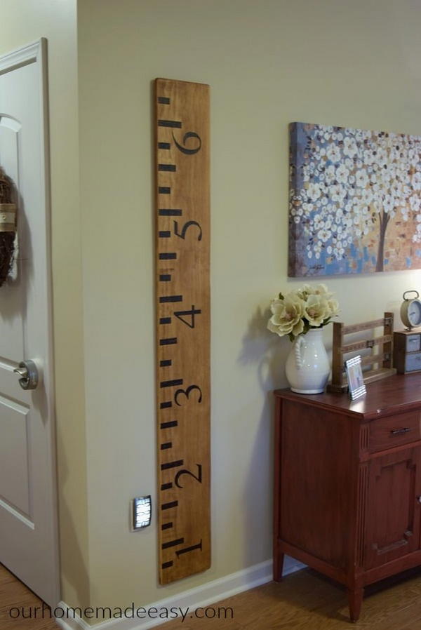 DIY Wooden Ruler Growth Chart