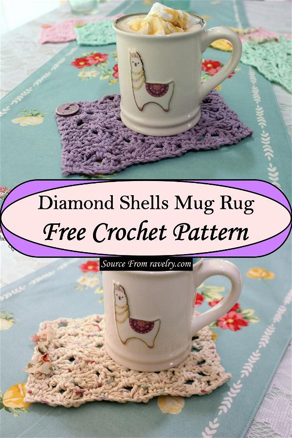 Diamond Shells Mug Rug