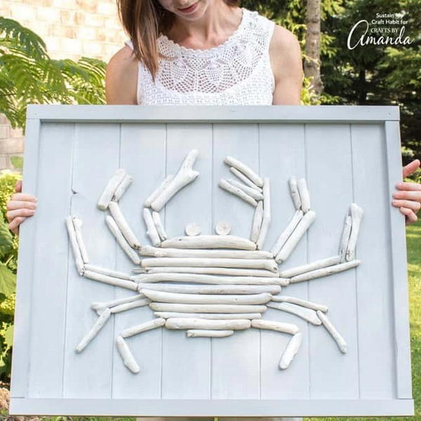 Driftwood Crab Wall Art