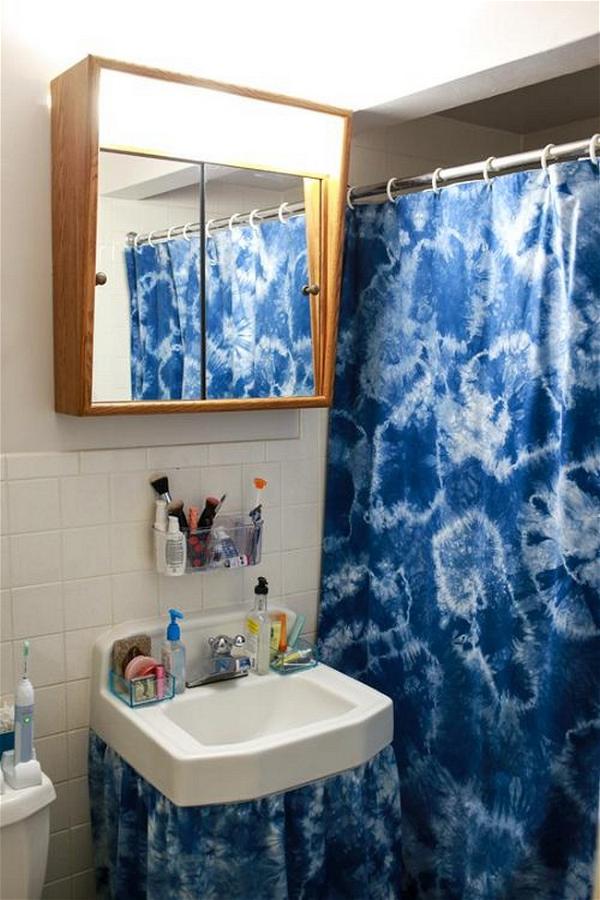 Dyed Homemade Shower Curtain DIY