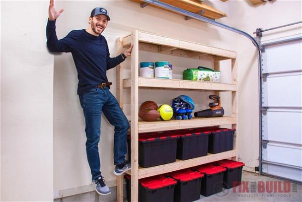 Easy DIY Garage Shelves With Free Plan