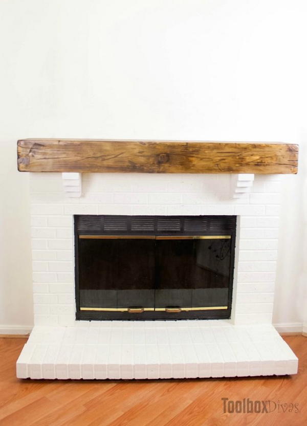 Faux Rustic Beam Mantel