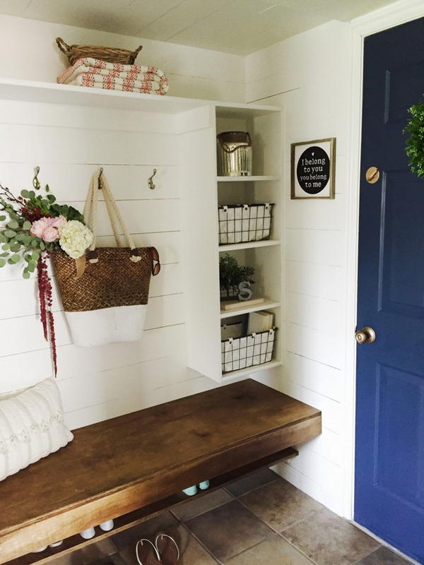 Floating Bench and Shoe Shelf