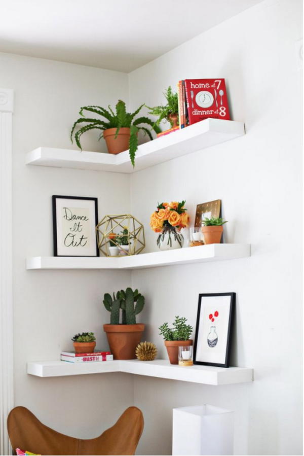 Floating Corner Shelves