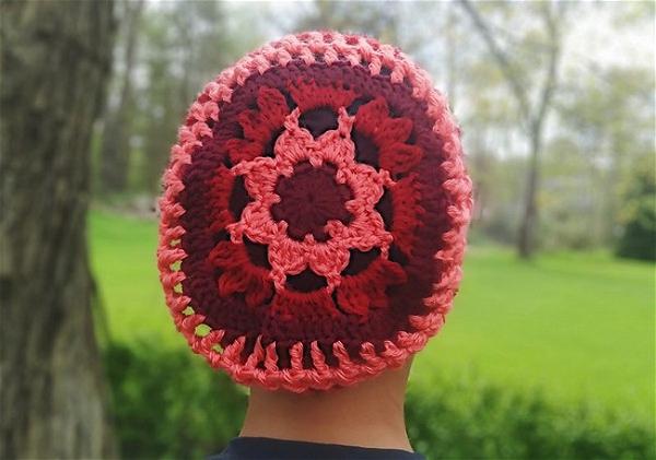 Flower Motif Slouchy Hat Pattern