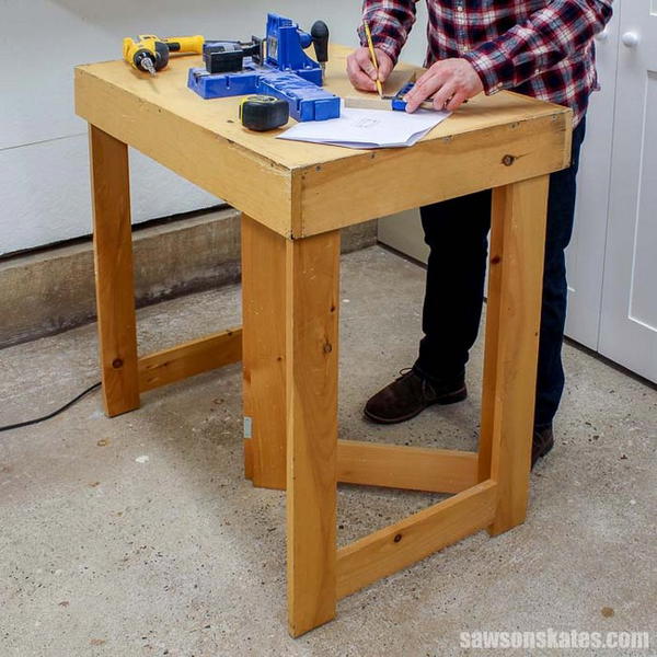 Folding workbench plan