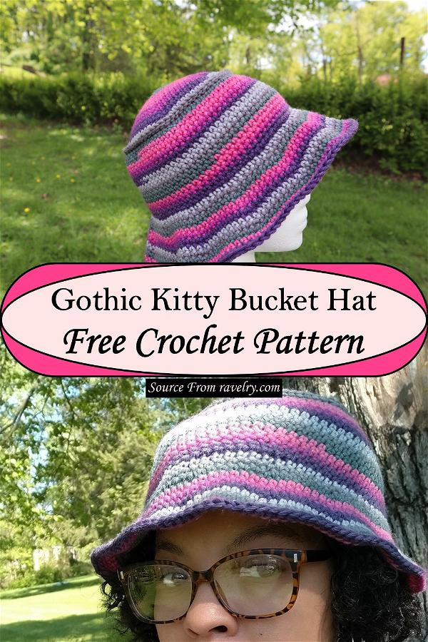 Gothic Kitty Bucket Hat
