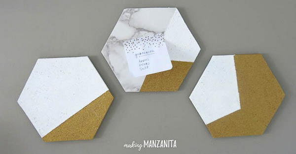 Hexagon Cork Memo Boards