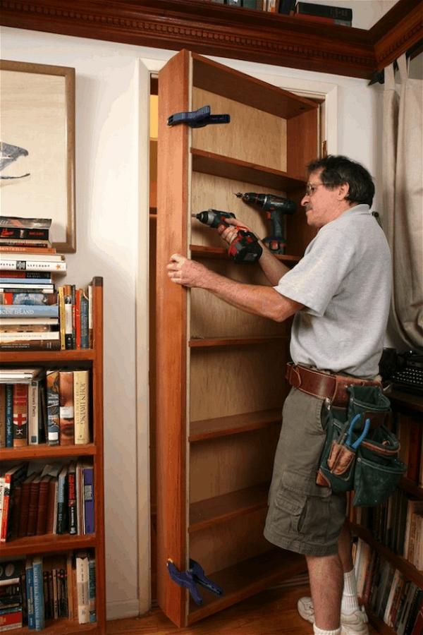 Hidden Pivot Bookcase Installation