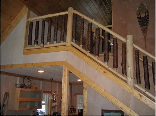 How To Make Log Railings For Your Rustic Cabin Stairway