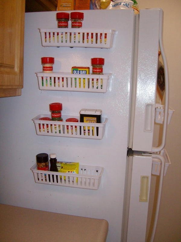 Magnetic Fridge DIY Spice Rack