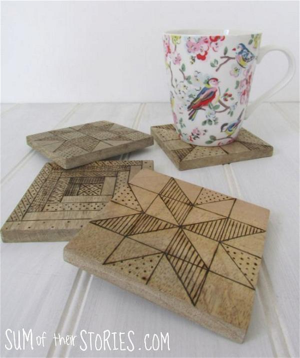 Make Quilt Block Coasters With Pyrography