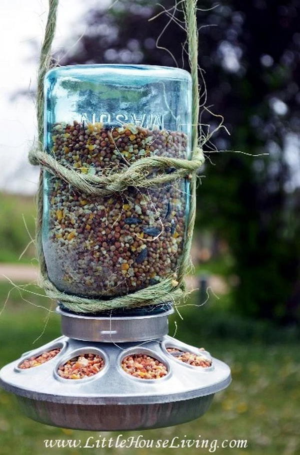 Mason Jar Bird Feeder