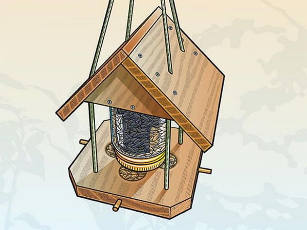 Mason Jar Bird Feeder