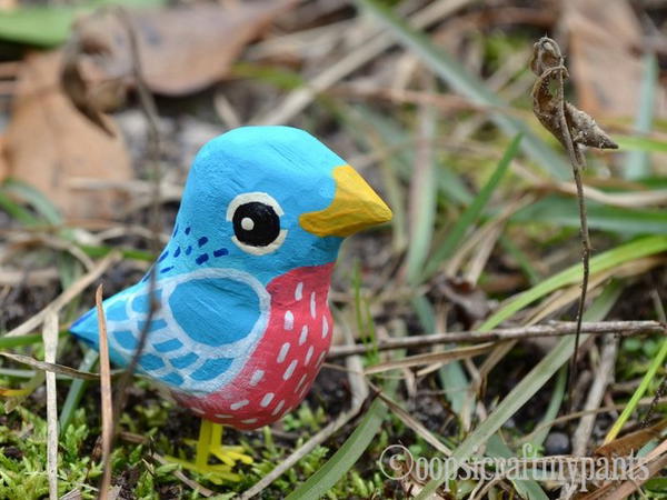 Painted Wooden Bird