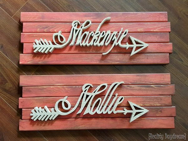 Personalized Wooden Arrow Name Plaques