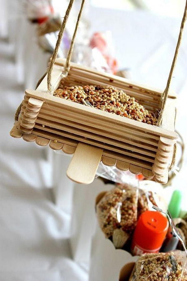 Popsicle Stick Bird Feeders