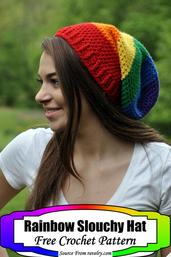 Rainbow Slouchy Hat