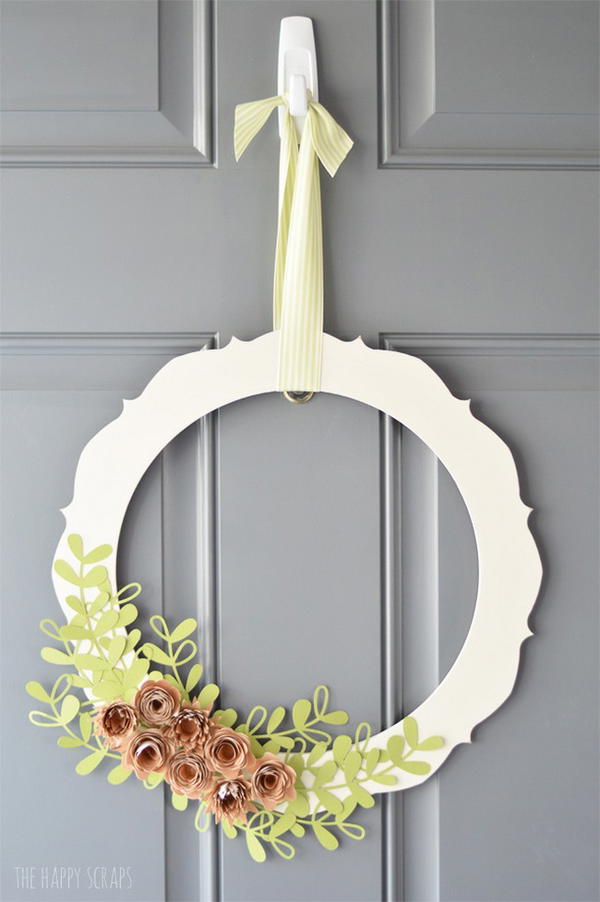 Rolled Wood Flower Wreath