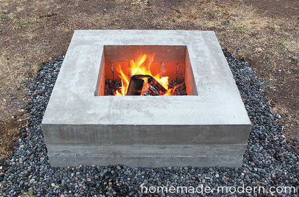 Square falme Pit stove