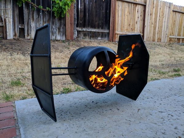 Star Wars DIY TIE Fighter Fire Pit