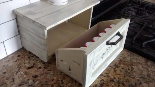 Storage Bin DIY Spice Rack