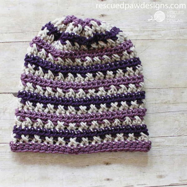 Sugared Plum Crochet Slouchy Beanie