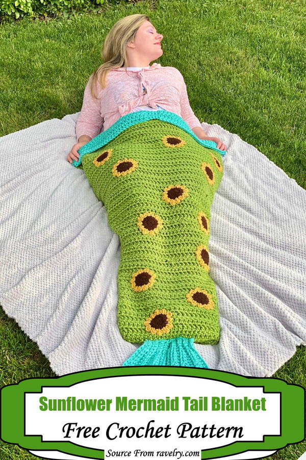 Sunflower Mermaid Tail Blanket Pattern