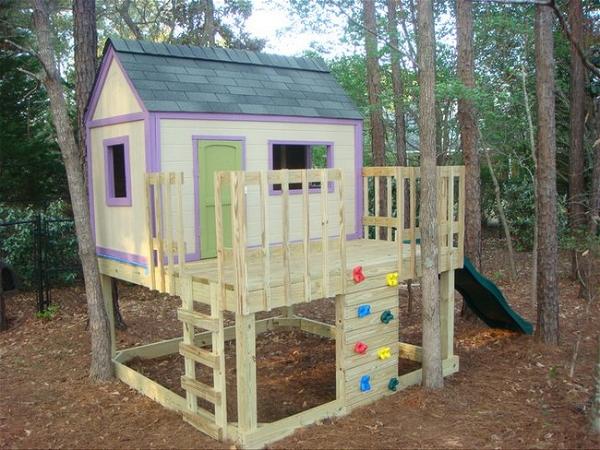 The Playhouse With Climbing Wall Design