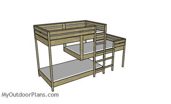 Triple Bunk Bed Plan