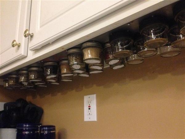 Under Cabinet DIY Spice Rack
