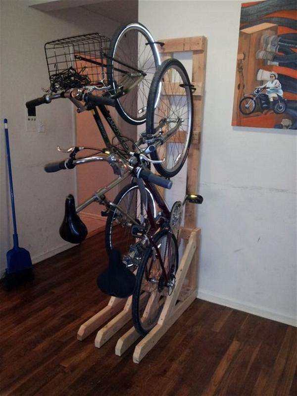 Vertical Bike Rack From 2x4s