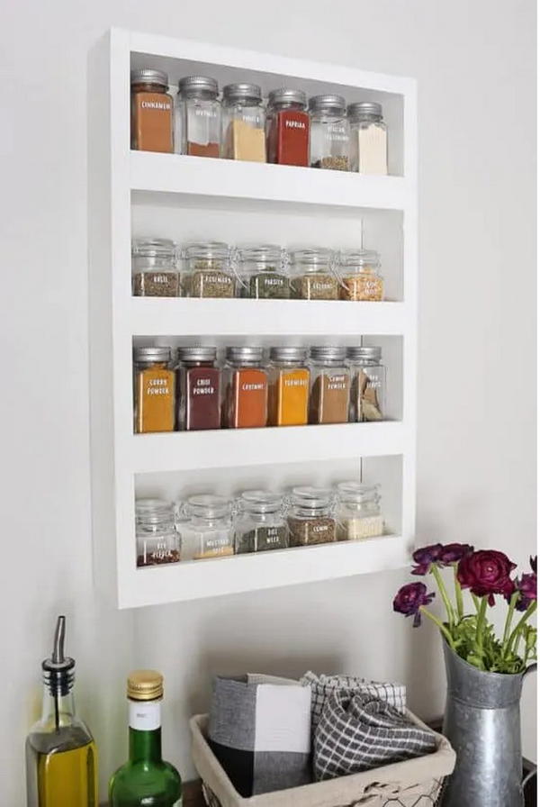 Wall Mounted DIY Spice Rack