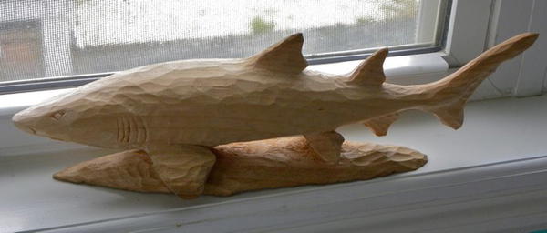 Whittled Standing Shark