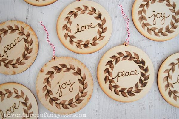 Wood Burned Ornaments