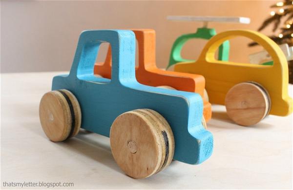 Wood Push Car, Truck And Helicopter Toys