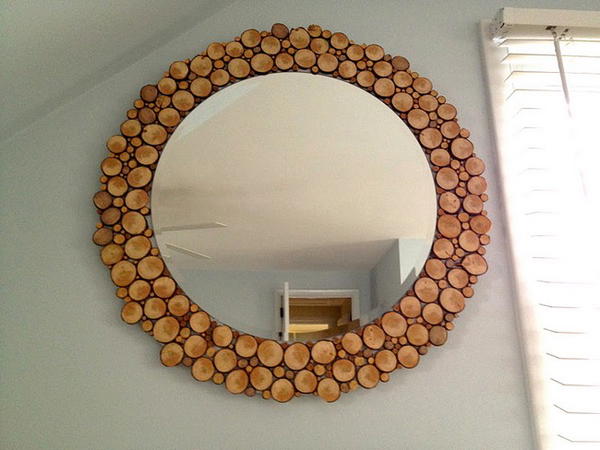 Wood Slice Mirror