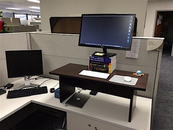 Wood Standing Desk for Your Cubicle