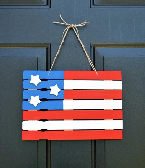 American Flag Paint Stick Project