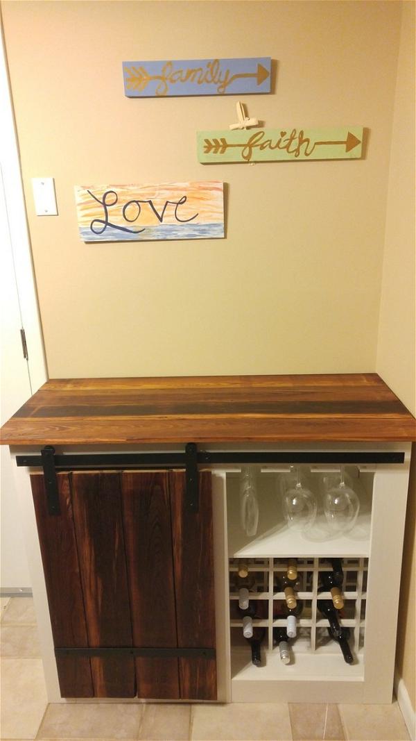 Barn Door Liquor Cabinet