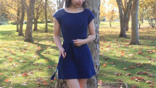 Blue Audrey Crochet Dress