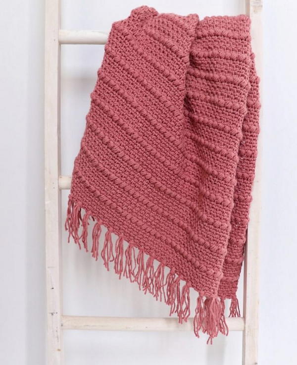 Boho Puff Stripes Blanket