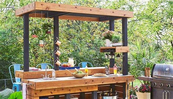 Cedar Outdoor Kitchen Plan