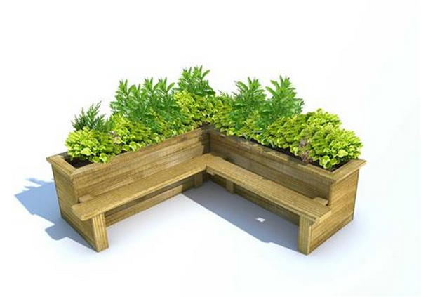 Corner Planter Bench