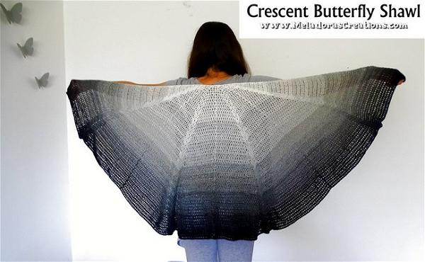 Crescent Butterfly Shawl