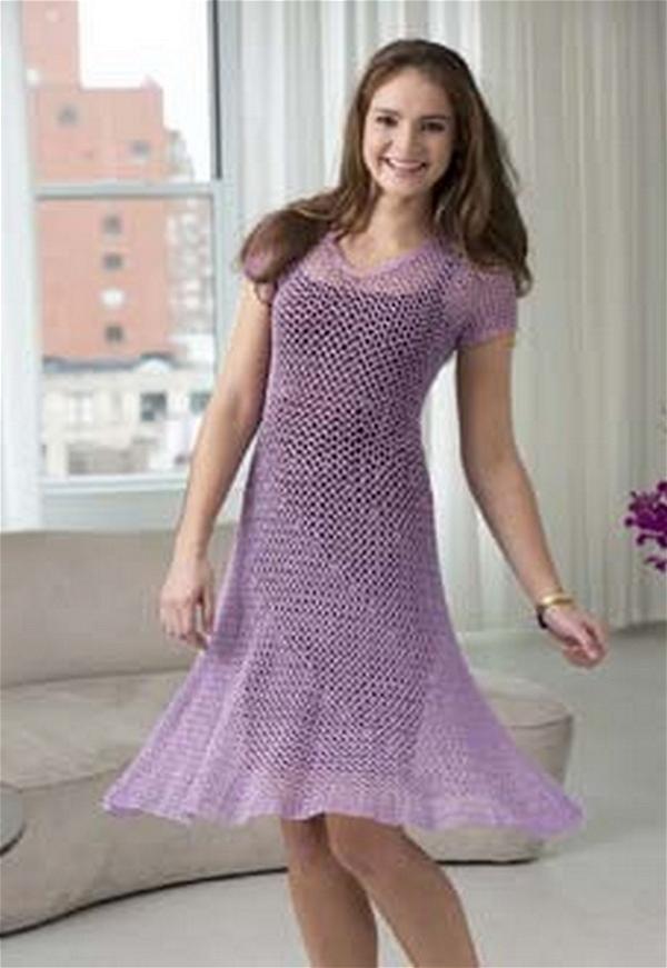 Crochet Dress With Flare Pattern