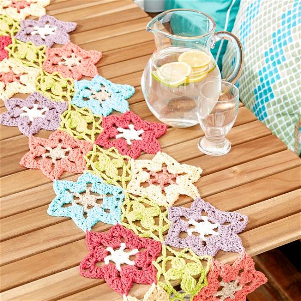 Crochet Flower Power Table Runner